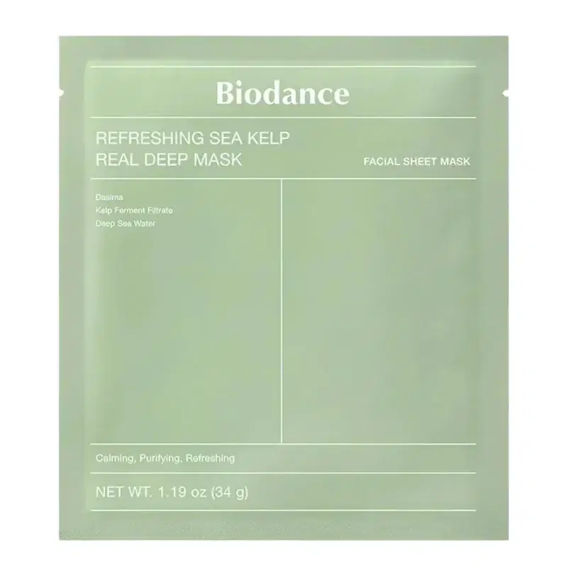 Hidrogelio lakštinė veido kaukė Biodance Refreshing Sea Kelp