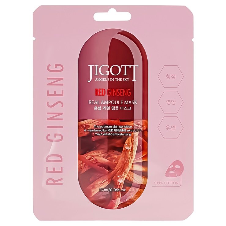 Jigott lakštinė veido kaukė su raudonuoju ženšeniu, 27ml