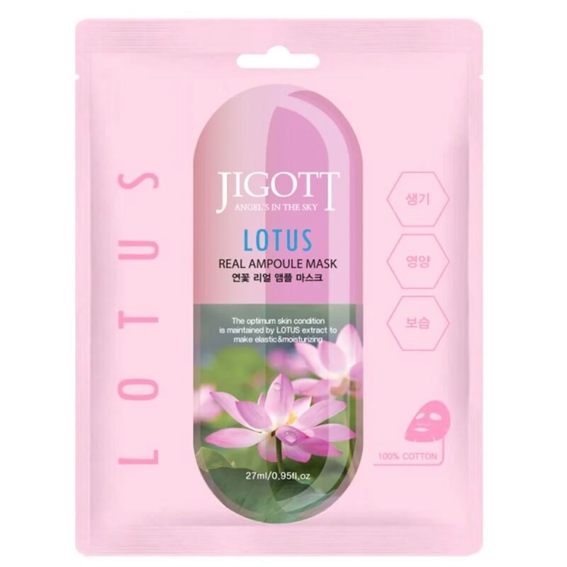 Jigott lakštinė veido kaukė su lotusu, 27ml