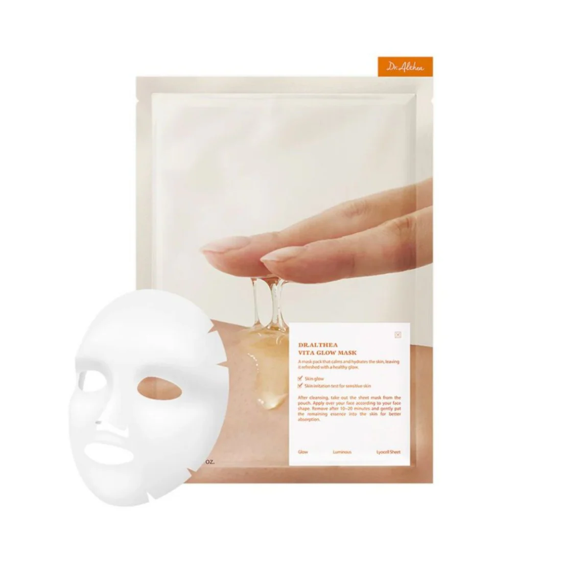 Dr. Althea Vita Glow Mask skaistinanti ir drėkinanti lakštinių veido kaukė, 28 ml
