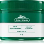 VT Cosmetics Cica Toner Pad raminamieji tonizuojantys diskeliai su azijinės centelės ekstraktu